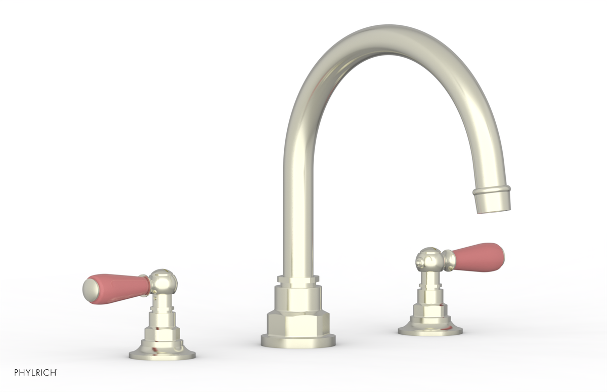 JAMESTOWN - Deck Tub Set - Lever Handles with "Pink" Accents 165-41