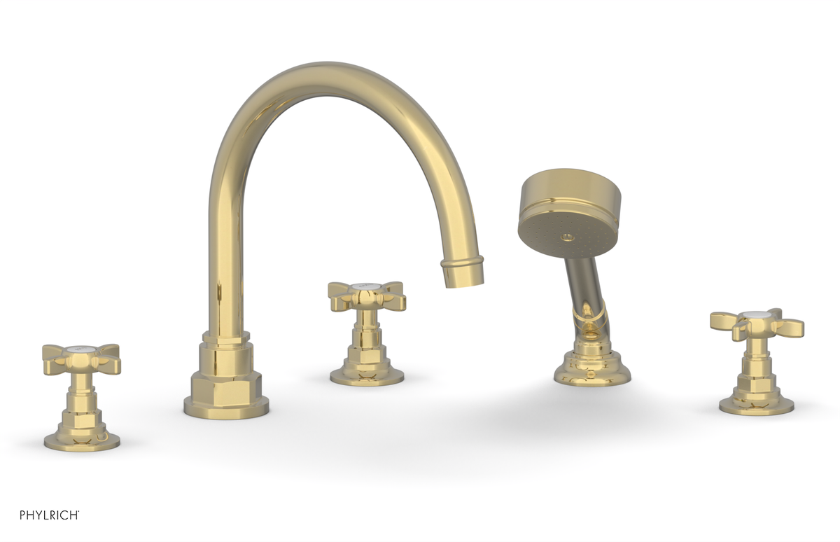 JAMESTOWN - Deck Tub Set with Hand Shower - Cross Handles 165-48