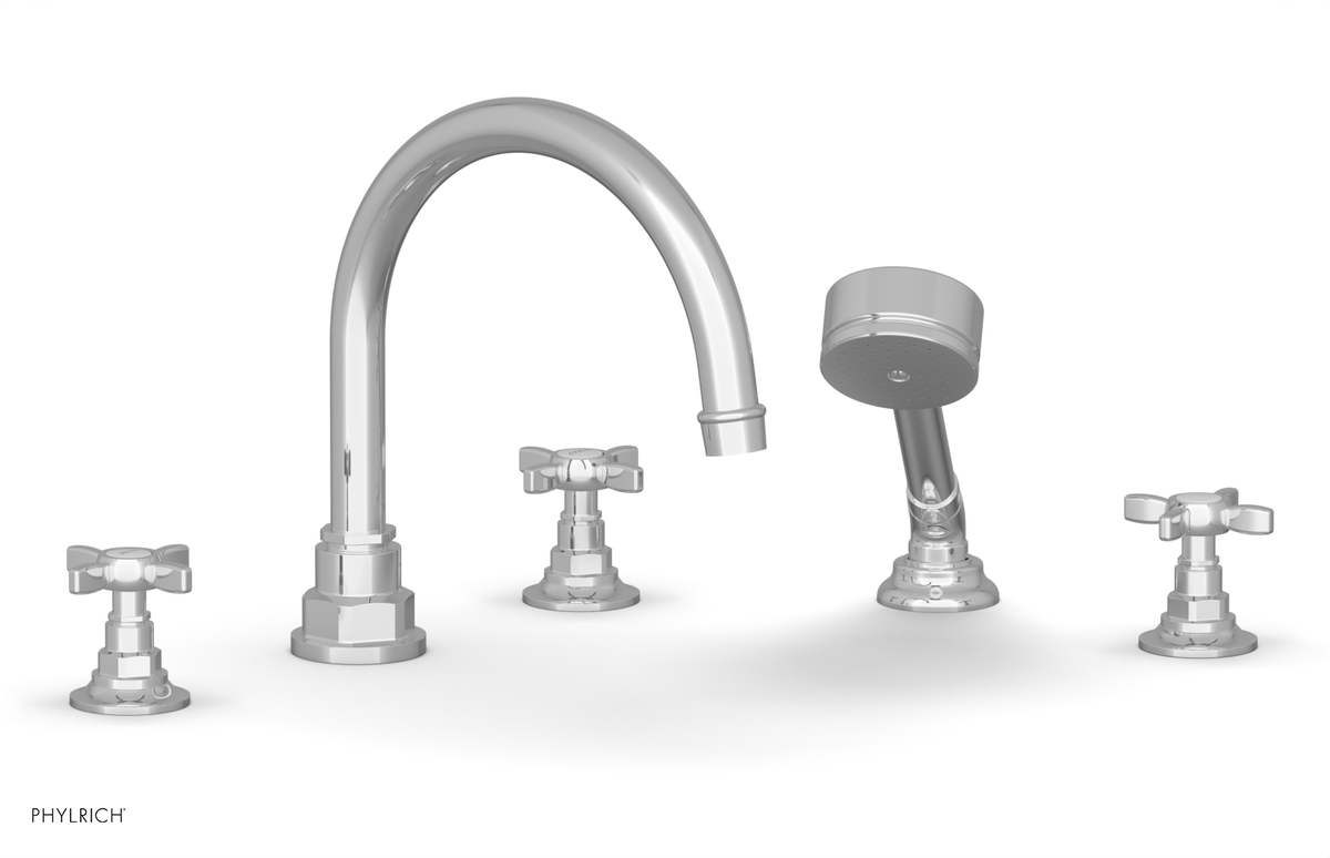 JAMESTOWN - Deck Tub Set with Hand Shower - Cross Handles 165-48
