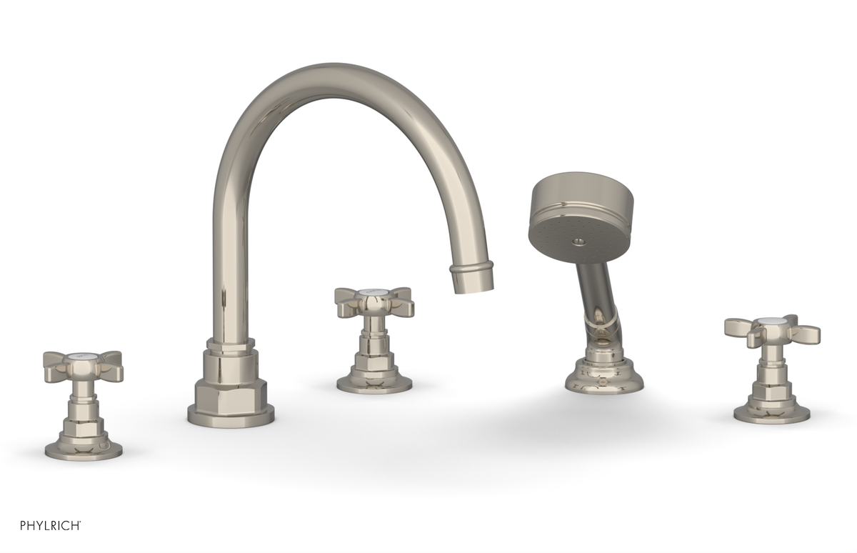 JAMESTOWN - Deck Tub Set with Hand Shower - Cross Handles 165-48
