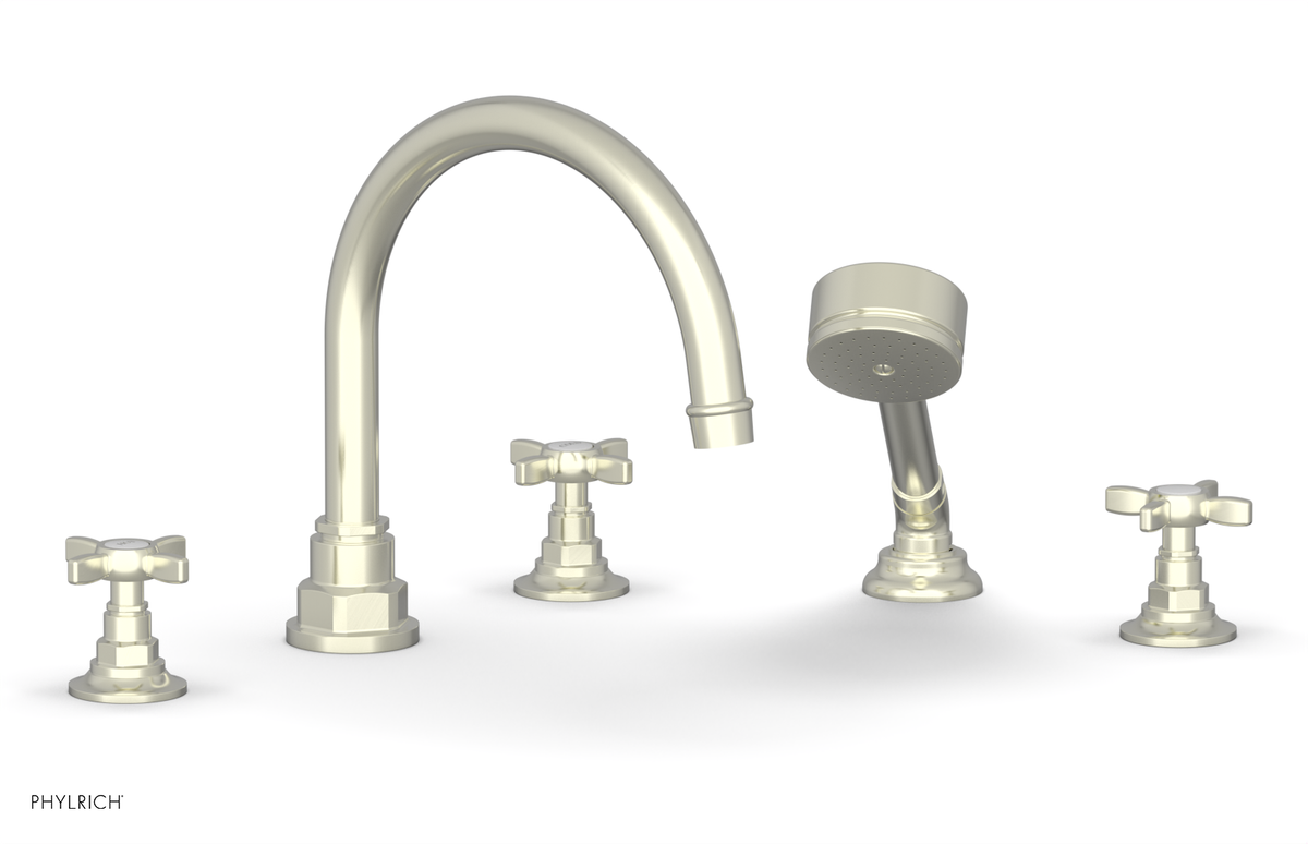 JAMESTOWN - Deck Tub Set with Hand Shower - Cross Handles 165-48