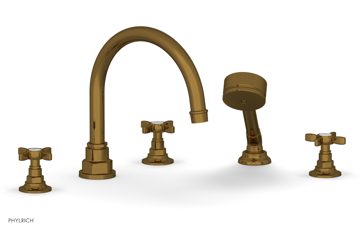 JAMESTOWN - Deck Tub Set with Hand Shower - Cross Handles 165-48