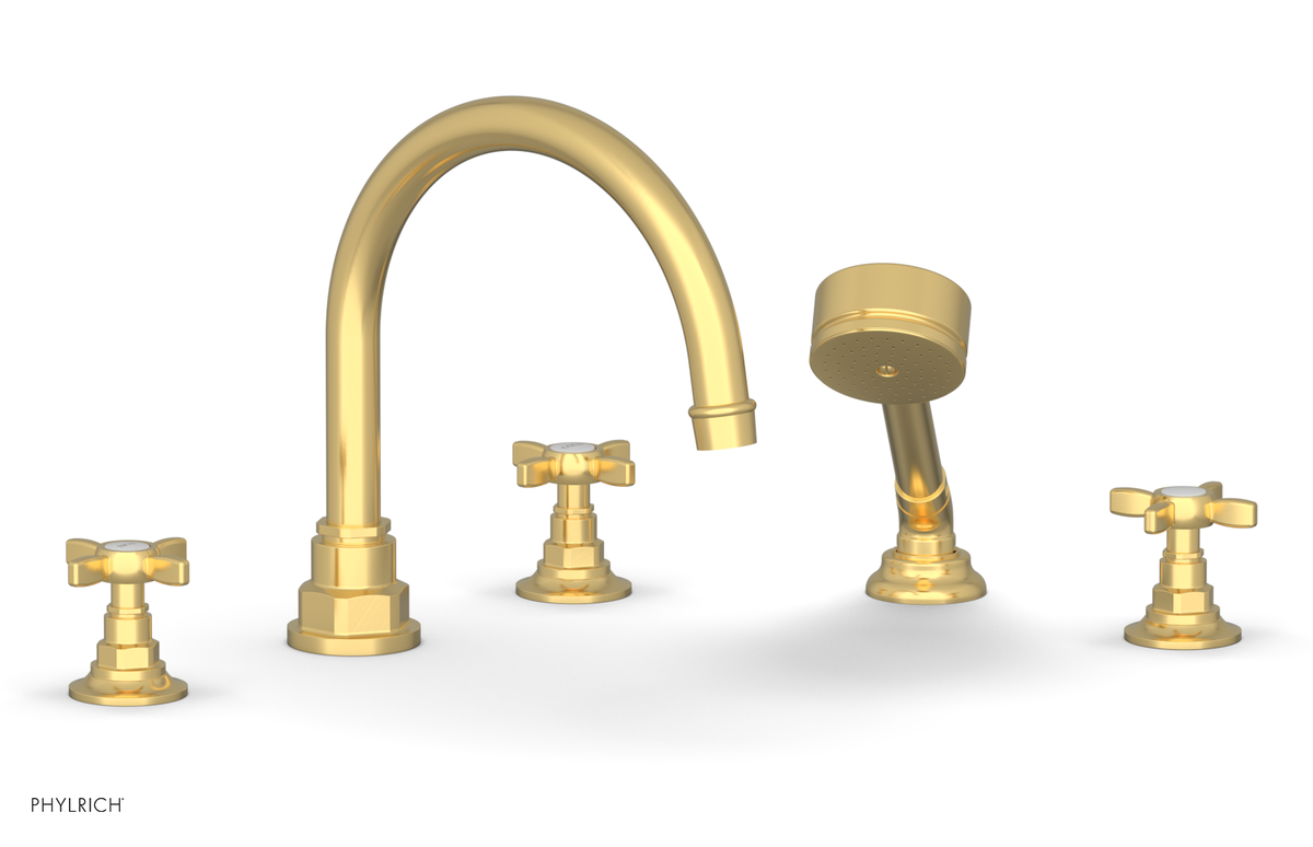 JAMESTOWN - Deck Tub Set with Hand Shower - Cross Handles 165-48