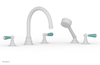 JAMESTOWN - Deck Tub Set with Hand Shower - Lever Handles with "Turqoise" Accents 165-49
