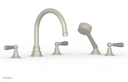 JAMESTOWN - Deck Tub Set with Hand Shower - Lever Handles with "Grey" Accents 165-49