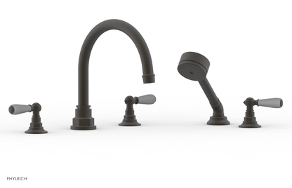 JAMESTOWN - Deck Tub Set with Hand Shower - Lever Handles with "Grey" Accents 165-49