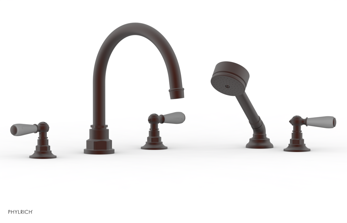 JAMESTOWN - Deck Tub Set with Hand Shower - Lever Handles with "Grey" Accents 165-49