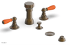 JAMESTOWN - Four Hole Bidet Set - Lever Handles with "Orange" Accents 165-61