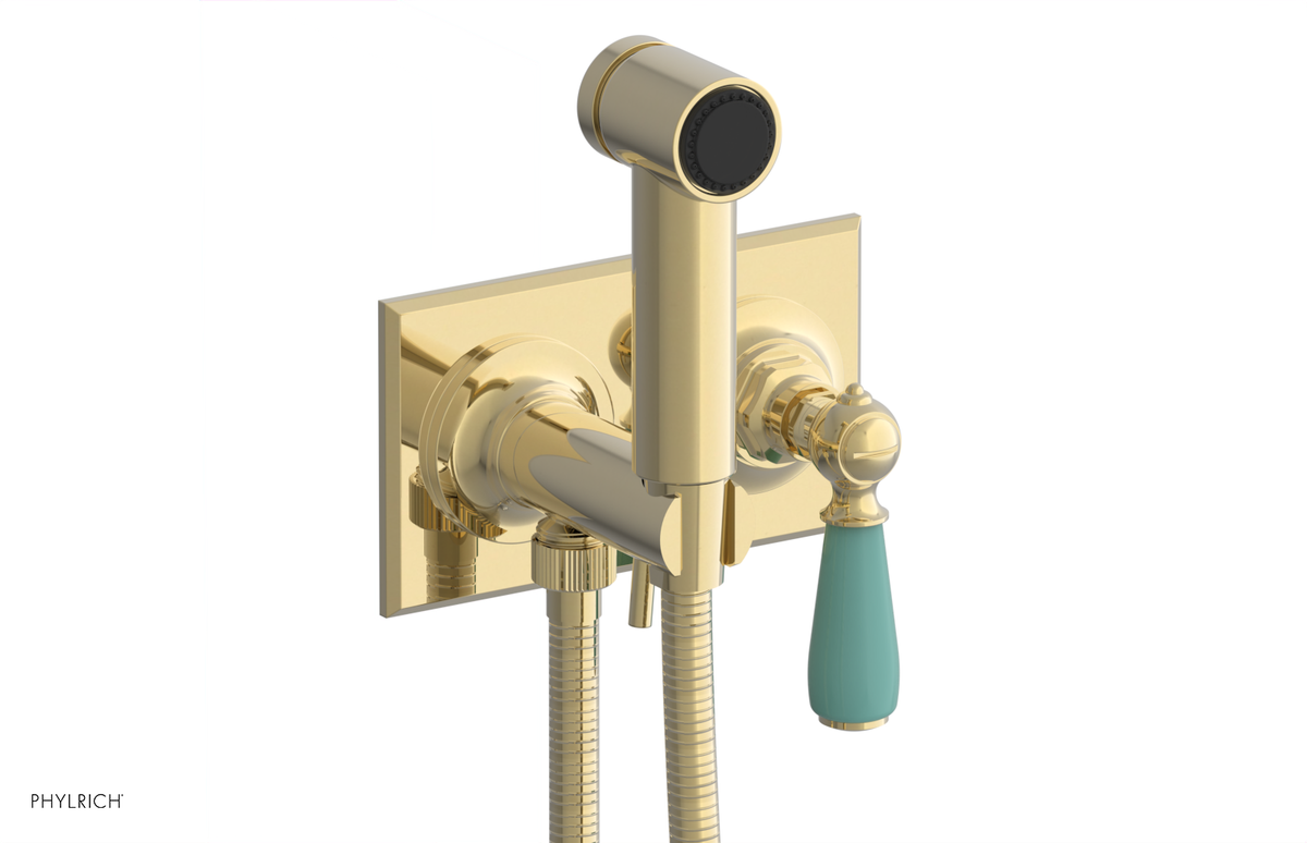 JAMESTOWN - Wall Mounted Bidet - Lever Handle with "Turqoise" Accents 165-65