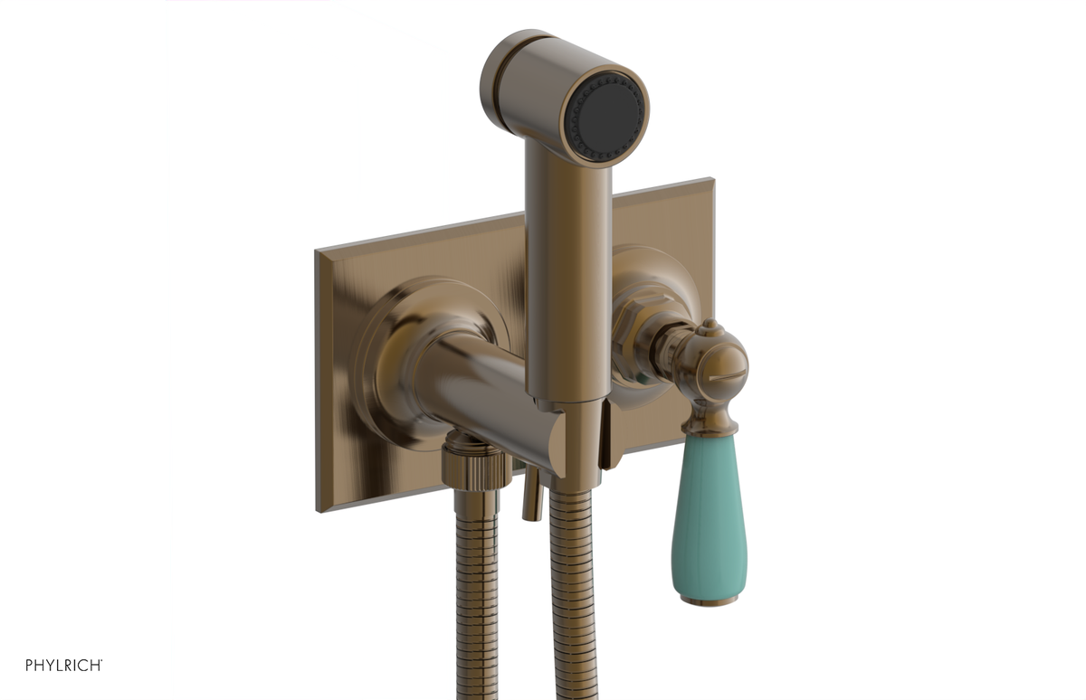 JAMESTOWN - Wall Mounted Bidet - Lever Handle with "Turqoise" Accents 165-65