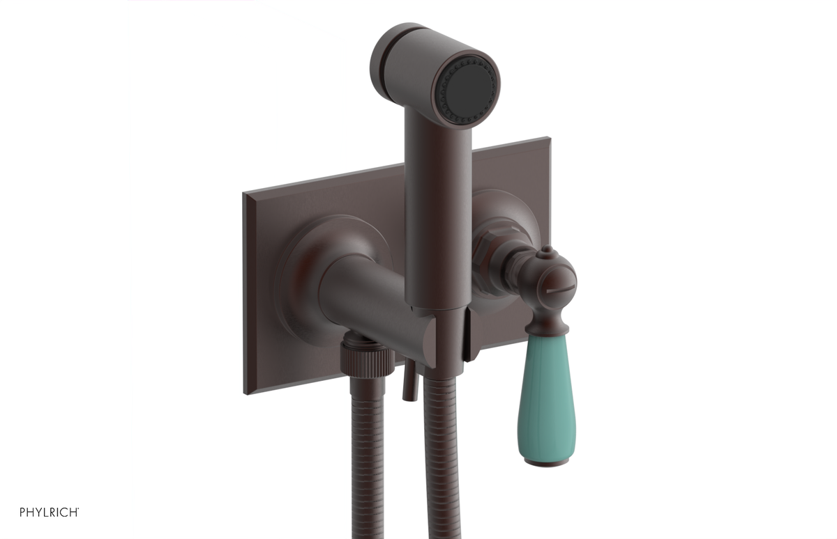 JAMESTOWN - Wall Mounted Bidet - Lever Handle with "Turqoise" Accents 165-65