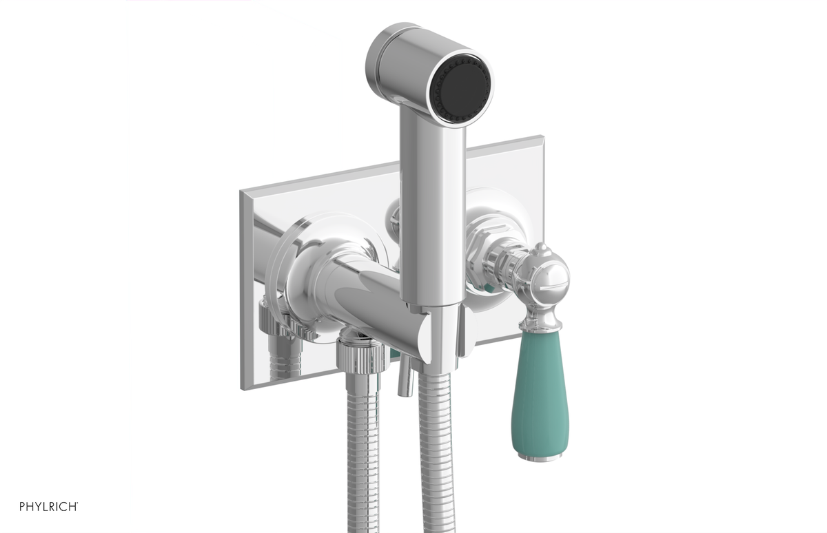 JAMESTOWN - Wall Mounted Bidet - Lever Handle with "Turqoise" Accents 165-65
