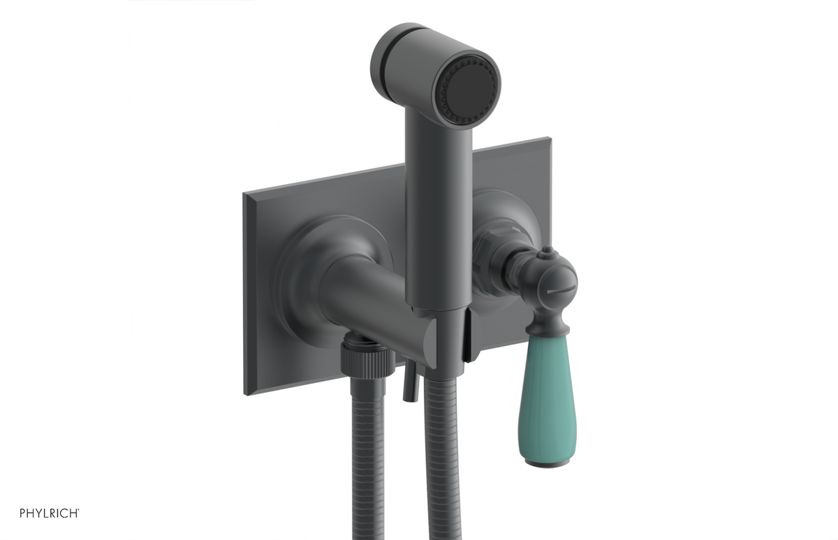 JAMESTOWN - Wall Mounted Bidet - Lever Handle with "Turqoise" Accents 165-65