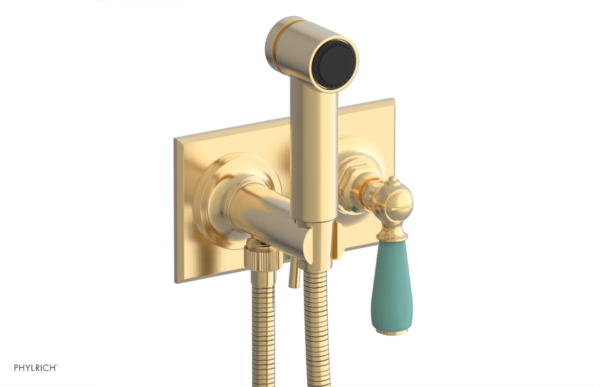 JAMESTOWN - Wall Mounted Bidet - Lever Handle with "Turqoise" Accents 165-65