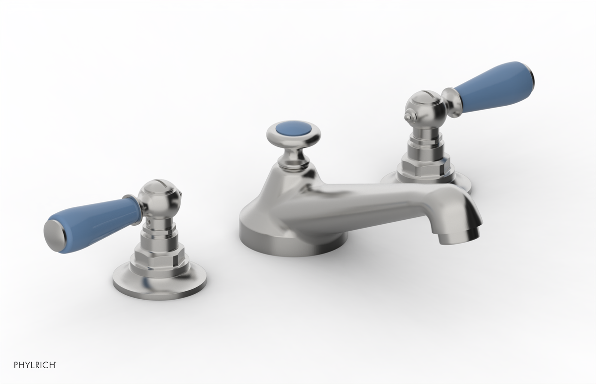 JAMESTOWN Widespread Faucet - Low Spout - Lever Handle with "Light Blue" Accents 165-02