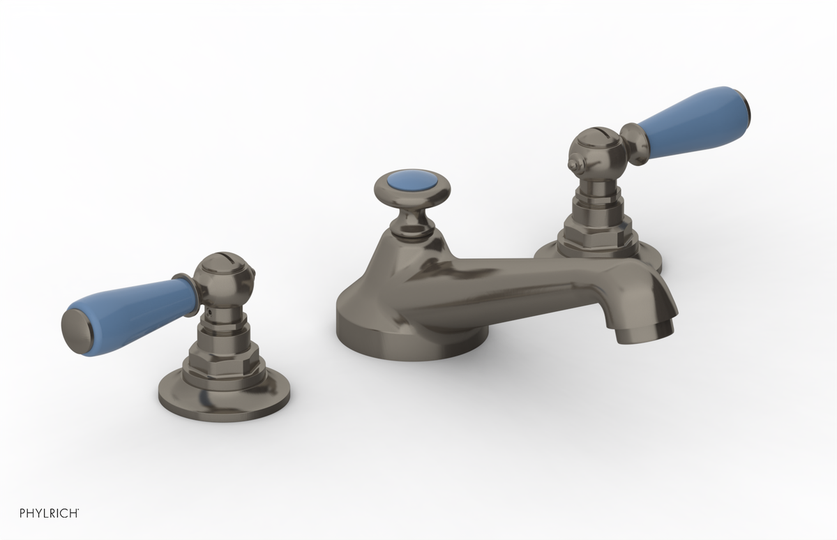 JAMESTOWN Widespread Faucet - Low Spout - Lever Handle with "Light Blue" Accents 165-02