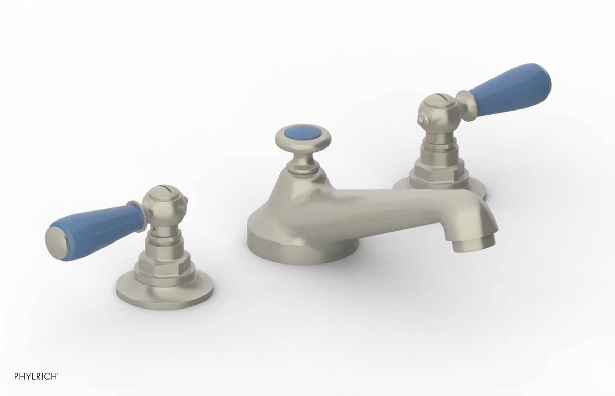 JAMESTOWN Widespread Faucet - Low Spout - Lever Handle with "Light Blue" Accents 165-02