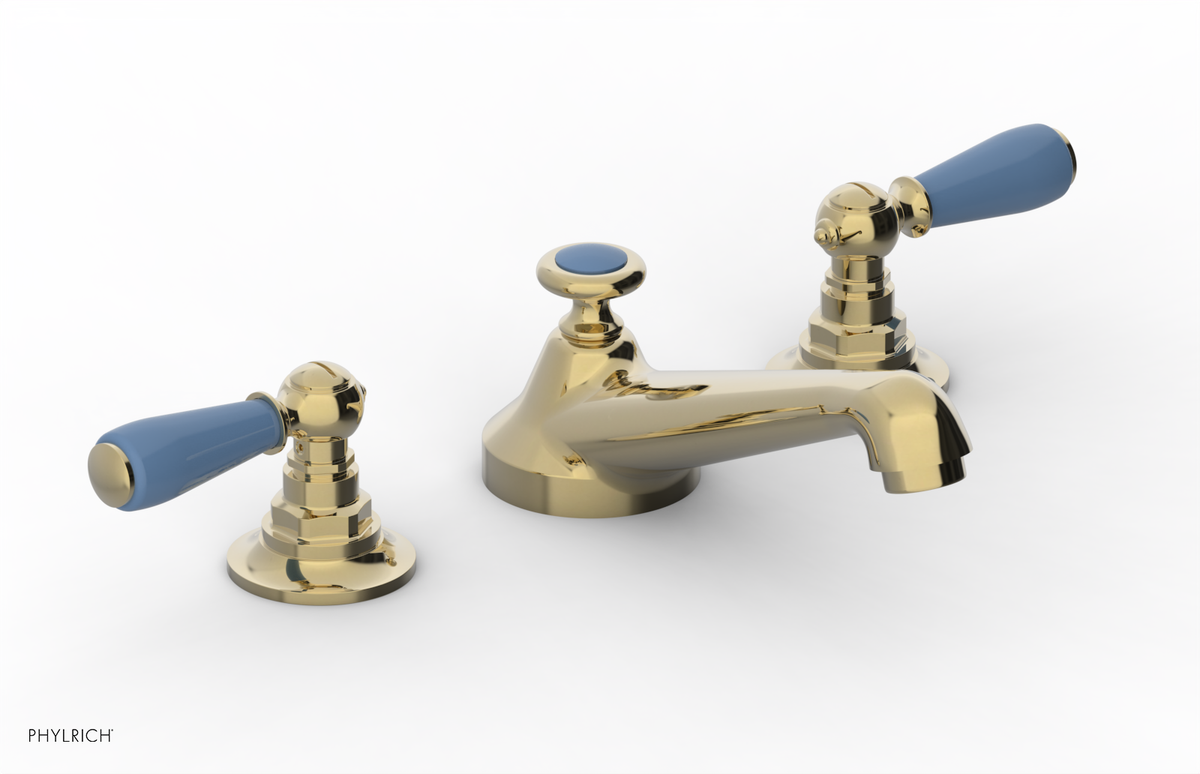 JAMESTOWN Widespread Faucet - Low Spout - Lever Handle with "Light Blue" Accents 165-02