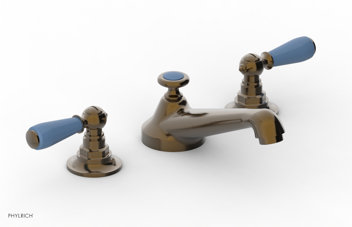 JAMESTOWN Widespread Faucet - Low Spout - Lever Handle with "Light Blue" Accents 165-02
