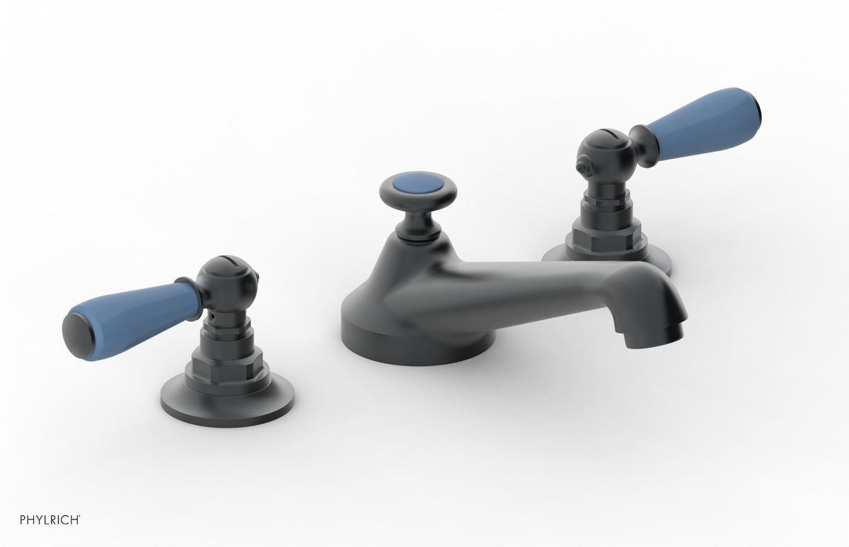 JAMESTOWN Widespread Faucet - Low Spout - Lever Handle with "Light Blue" Accents 165-02