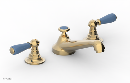 JAMESTOWN Widespread Faucet - Low Spout - Lever Handle with "Light Blue" Accents 165-02