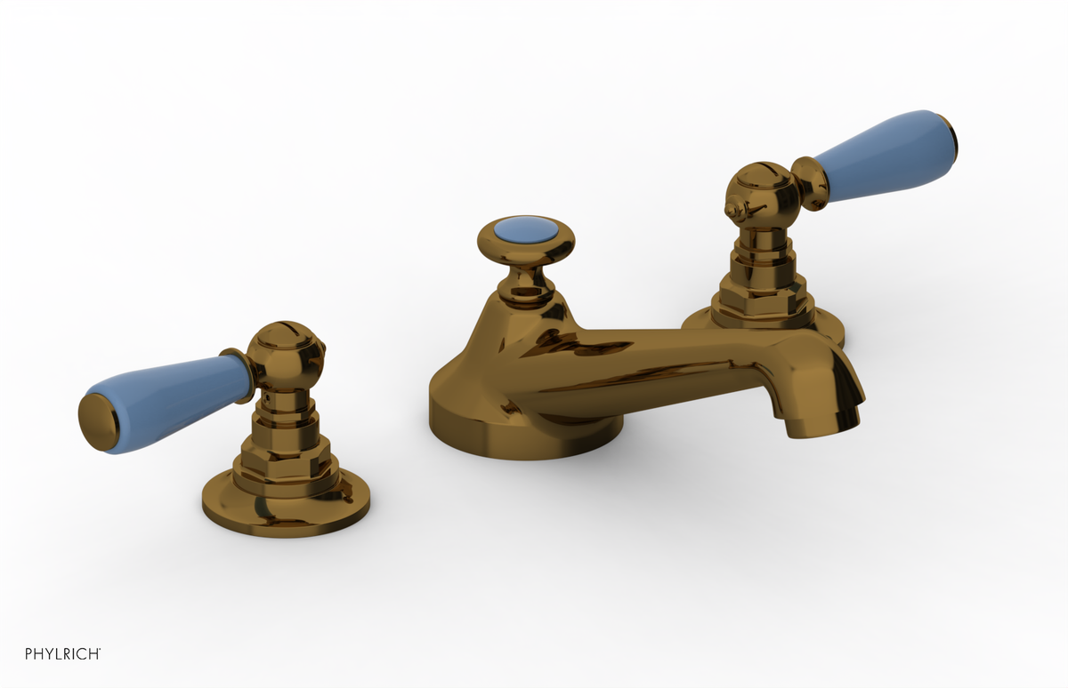 JAMESTOWN Widespread Faucet - Low Spout - Lever Handle with "Light Blue" Accents 165-02