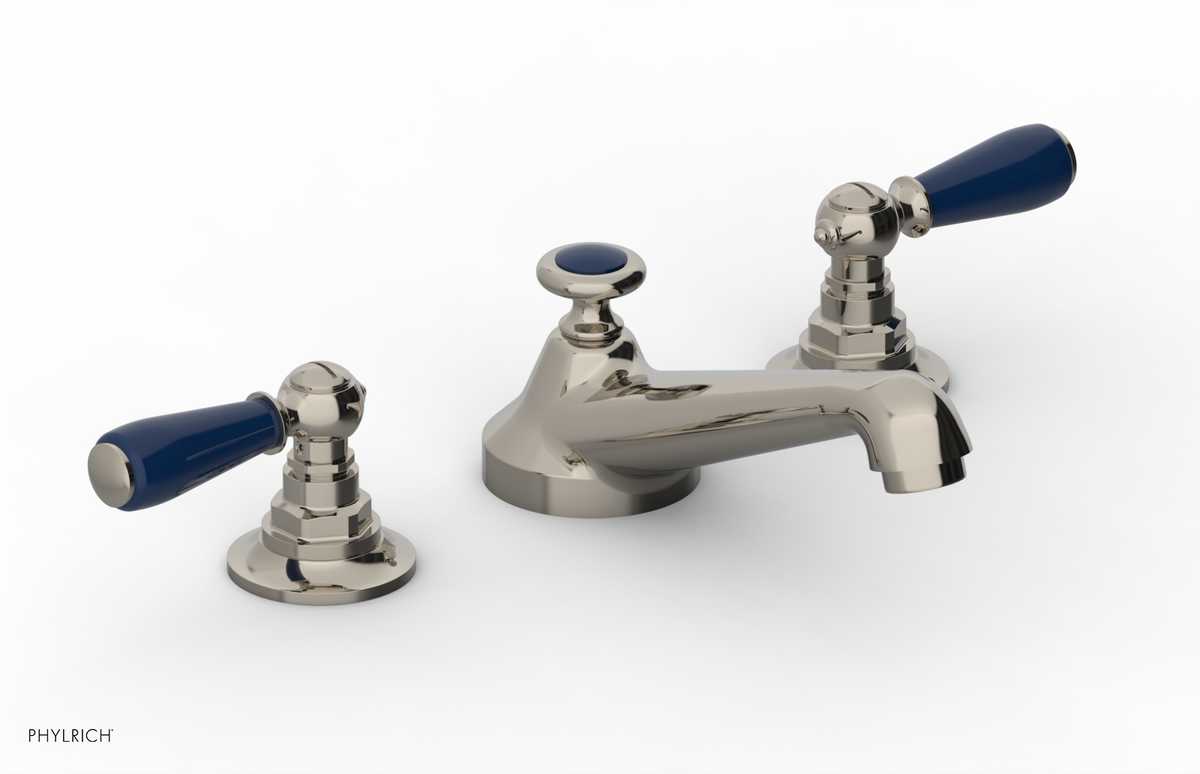 JAMESTOWN Widespread Faucet - Low Spout - Lever Handle with "Navy Blue" Accents 165-02