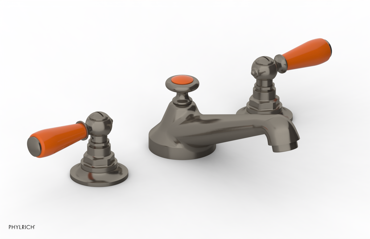 JAMESTOWN Widespread Faucet - Low Spout - Lever Handle with "Orange" Accents 165-02