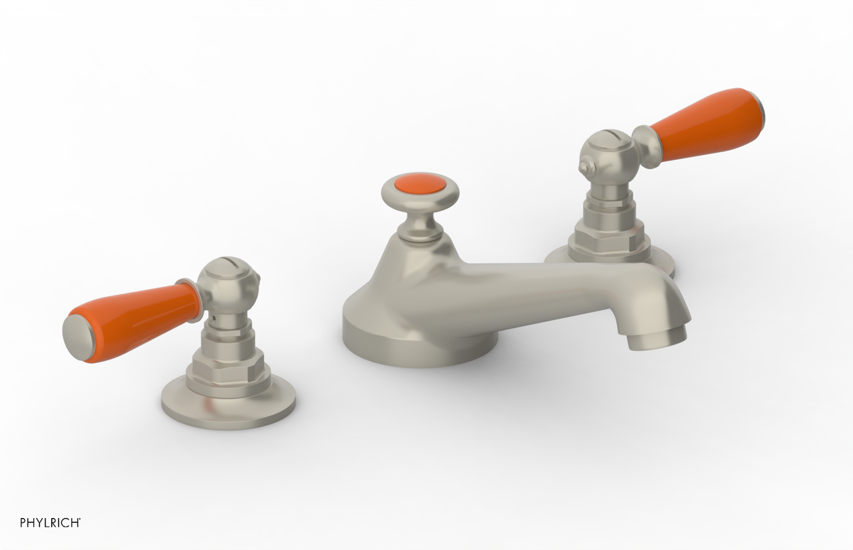 JAMESTOWN Widespread Faucet - Low Spout - Lever Handle with "Orange" Accents 165-02