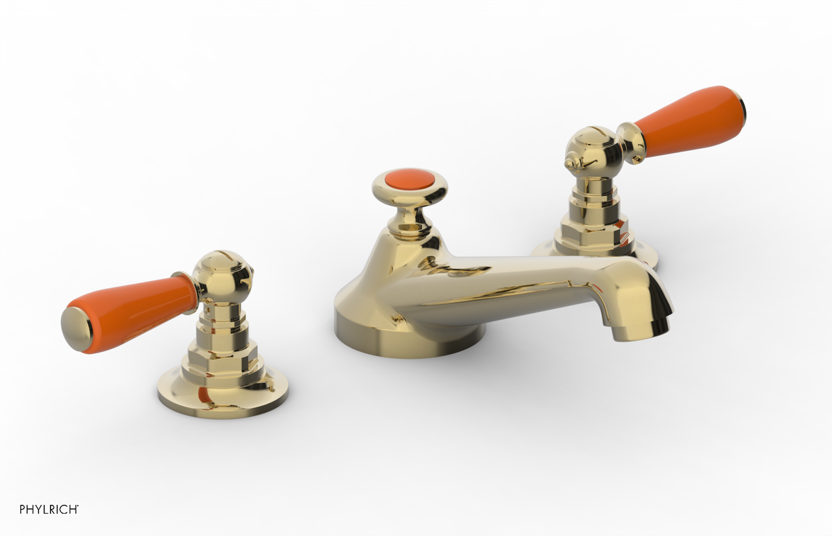 JAMESTOWN Widespread Faucet - Low Spout - Lever Handle with "Orange" Accents 165-02