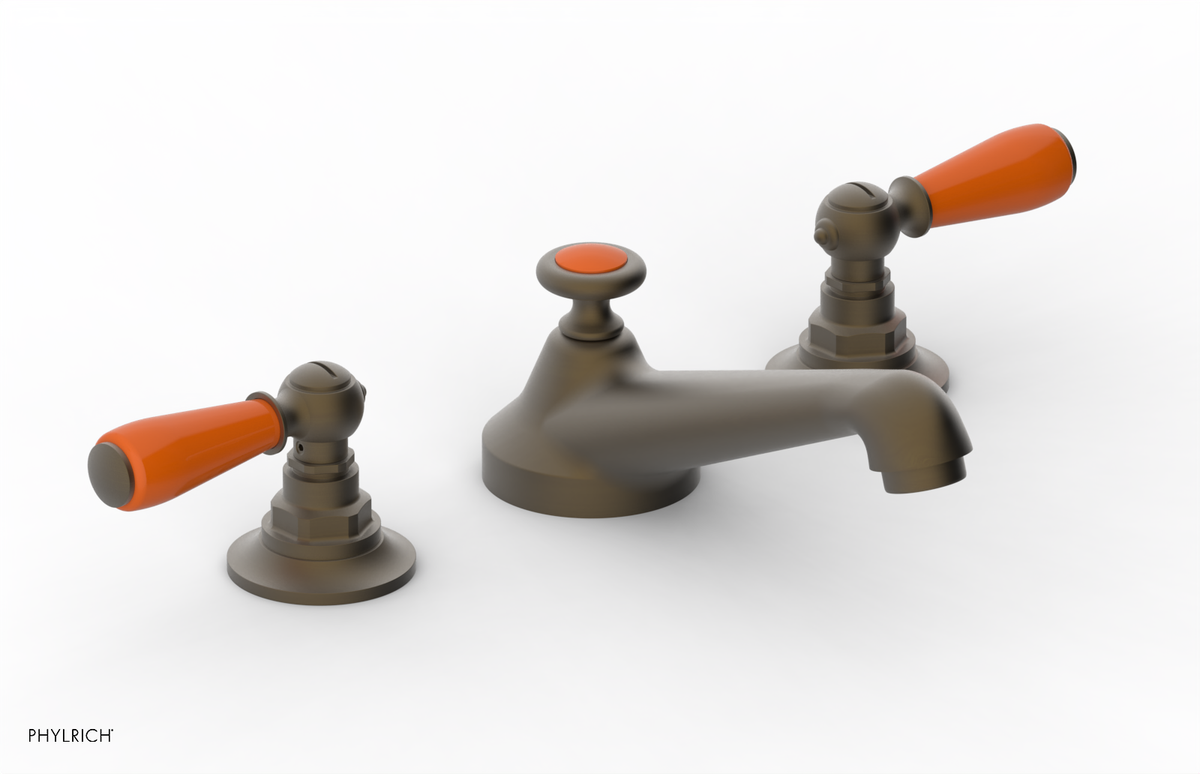 JAMESTOWN Widespread Faucet - Low Spout - Lever Handle with "Orange" Accents 165-02