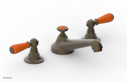 JAMESTOWN Widespread Faucet - Low Spout - Lever Handle with "Orange" Accents 165-02