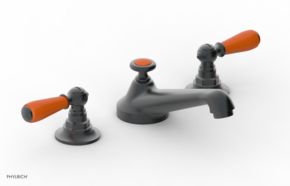 JAMESTOWN Widespread Faucet - Low Spout - Lever Handle with "Orange" Accents 165-02