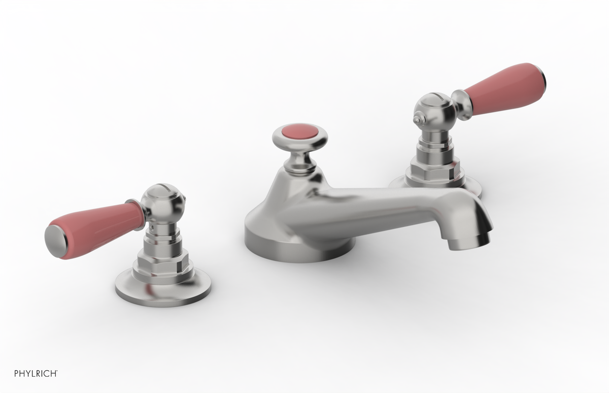 JAMESTOWN Widespread Faucet - Low Spout - Lever Handle with "Pink" Accents 165-02