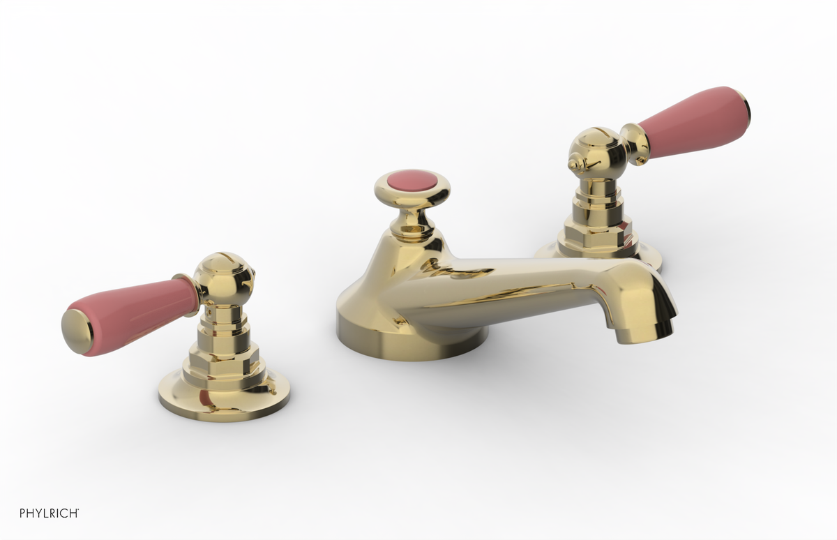 JAMESTOWN Widespread Faucet - Low Spout - Lever Handle with "Pink" Accents 165-02