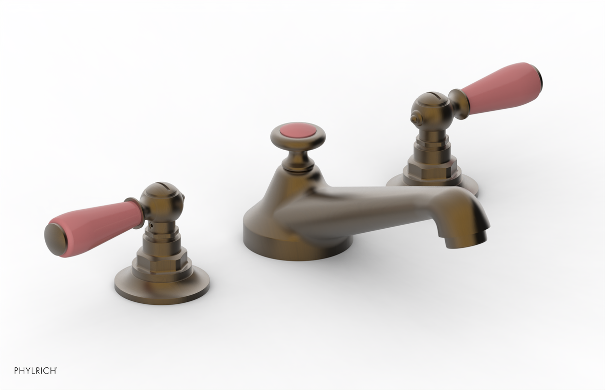JAMESTOWN Widespread Faucet - Low Spout - Lever Handle with "Pink" Accents 165-02