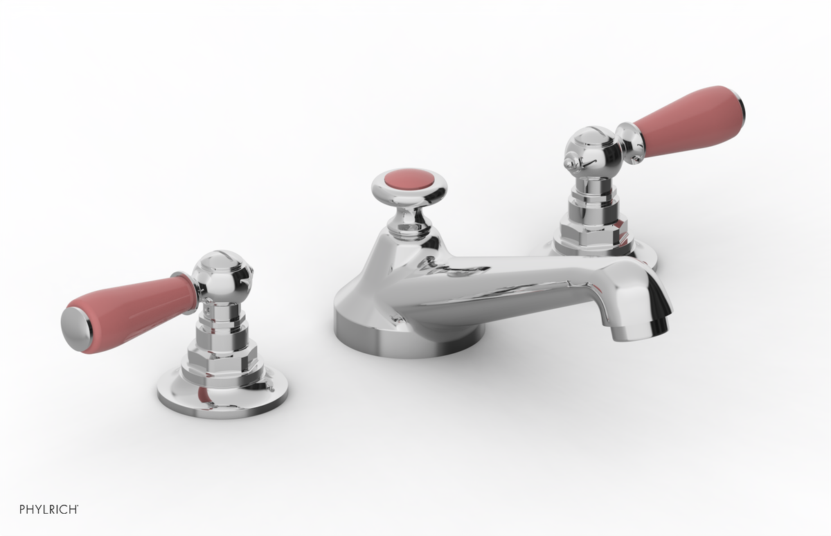 JAMESTOWN Widespread Faucet - Low Spout - Lever Handle with "Pink" Accents 165-02