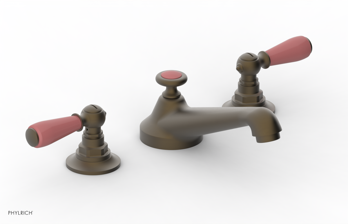 JAMESTOWN Widespread Faucet - Low Spout - Lever Handle with "Pink" Accents 165-02