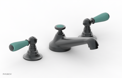 JAMESTOWN Widespread Faucet - Low Spout - Lever Handle with "Turqoise" Accents 165-02