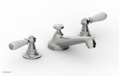 JAMESTOWN Widespread Faucet - Low Spout - Lever Handle with "White" Accents 165-02