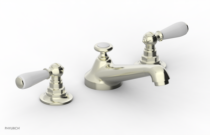 JAMESTOWN Widespread Faucet - Low Spout - Lever Handle with "White" Accents 165-02