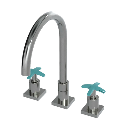 Rubinet Widespread Kitchen Set Satin Nickel