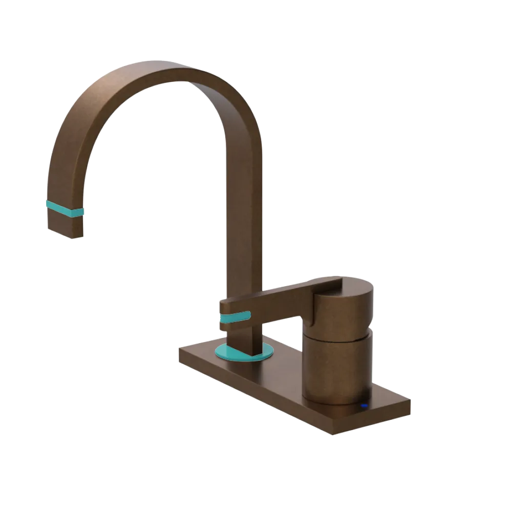 Rubinet 4" Centre Single Control Lav. Set (less drain) Tuscan Brass