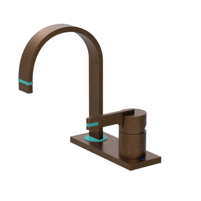 Rubinet 4" Centre Single Control Lav. Set (less drain) Tuscan Brass