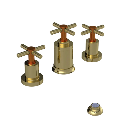 Rubinet Bidet Fitting with Spray, Diverter, and Vacuum Breaker (less drain) Bright Brass
