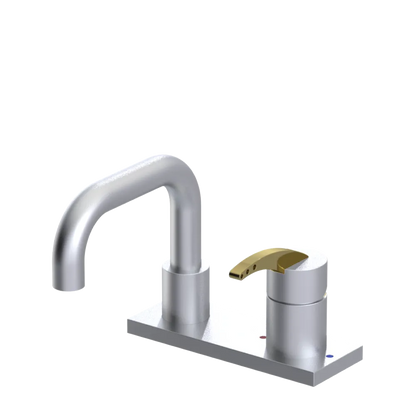 Rubinet 4" Centre Single Control Lav. Set. with Genesis spout (less drain) Satin Chrome