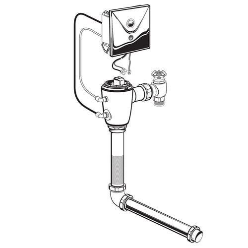 American Standard Ultima Selectronic Concealed Toilet Flush Valve, Base Model, Piston-Type, 1.1 gpf/4.2 Lpf