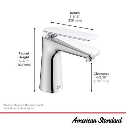 American Standard Aspirations® Single-Handle Bathroom Faucet 1.2 gpm/ 4.5 L/min With Lever Handle Less Drain