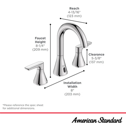 American Standard Aspirations® 8-Inch Hybrid Wideset Bathroom Faucet 1.2gpm/4.5L/min With Lever Handles