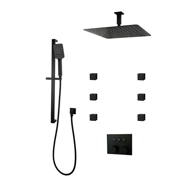 Three Way Thermostatic Shower System F58123-W16ASB6 - Golzar Home